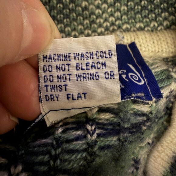 Vintage She Said Fair Isle Granny Cottage Core Mock Neck Sweater Small Coquette - Picture 7 of 7